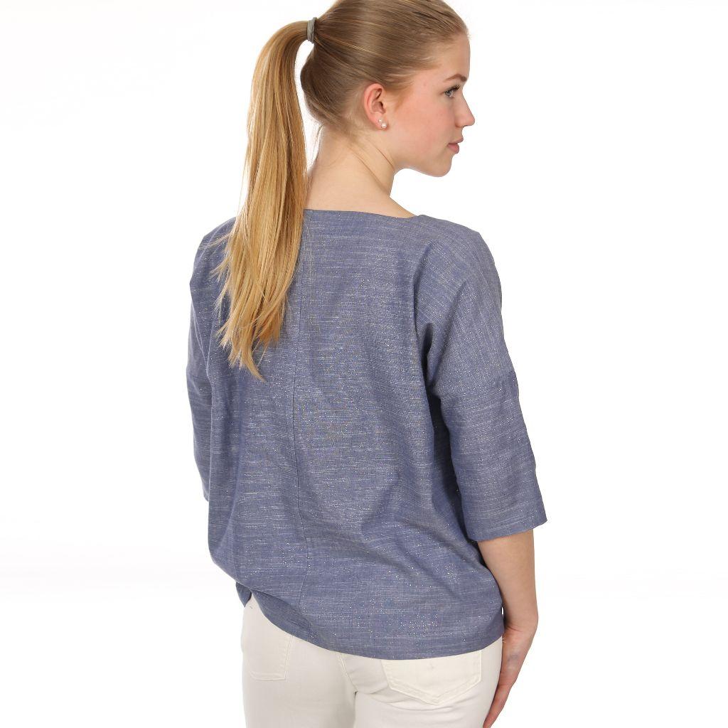 Papierschnittmuster Bluse mit Taschen Frau Aiko XXS-L